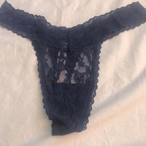Victoria’s Secret lace thong in navy